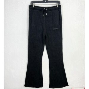 Nike Air Jordan Knit Sweatpants Womens Medium Black Wide Leg Bootcut Flared